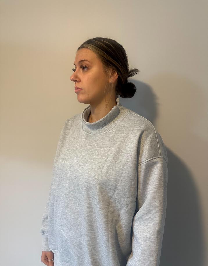 Oversized Mock Neck Top Sweatshirt