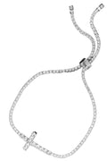 Crystal Curved Cross Bracelet