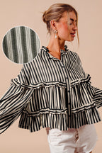 Stripe Reversible Flowy Boho Top