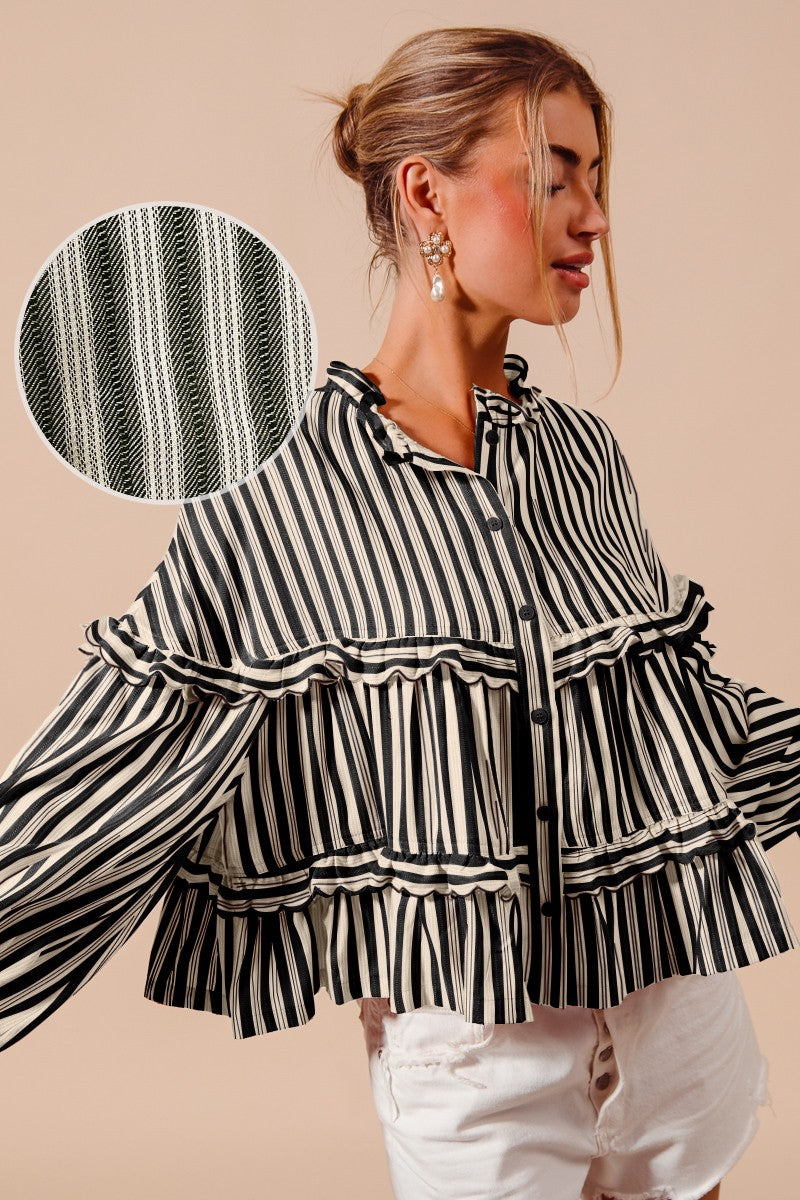 Stripe Reversible Flowy Boho Top