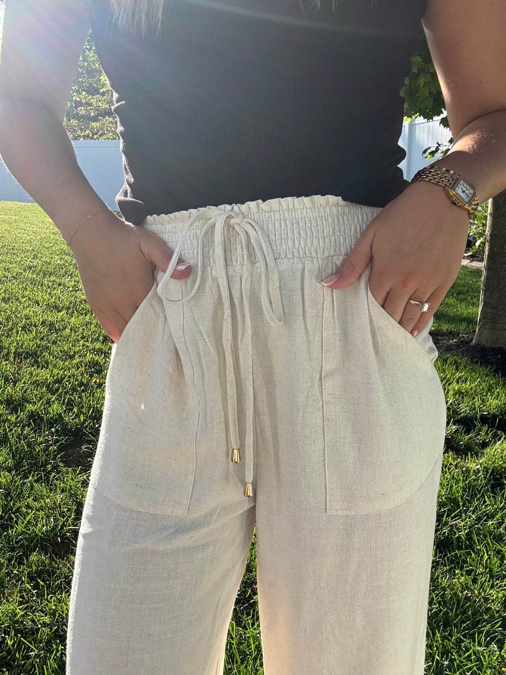 Linen Smock Pants