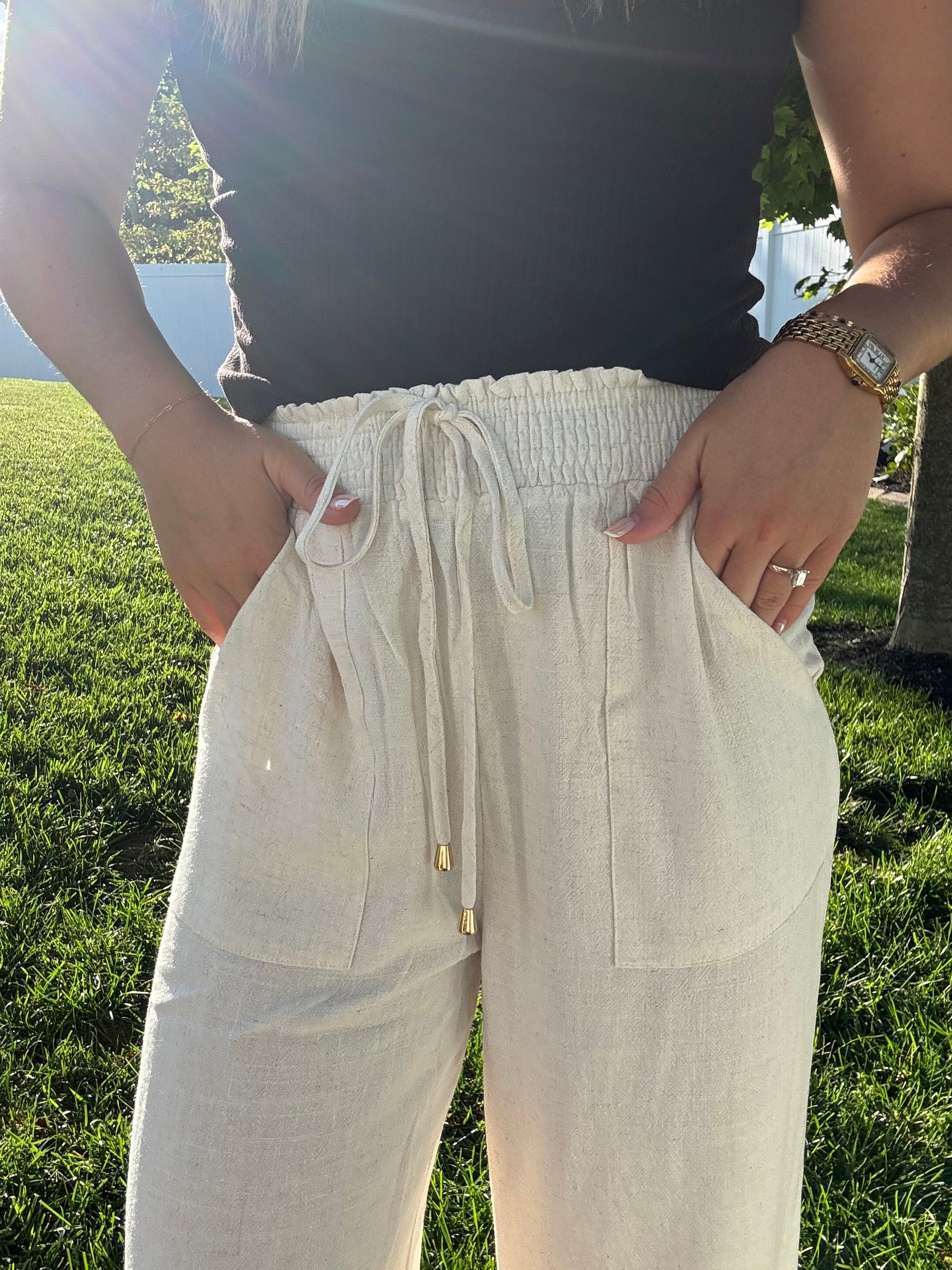 Linen Smock Pants