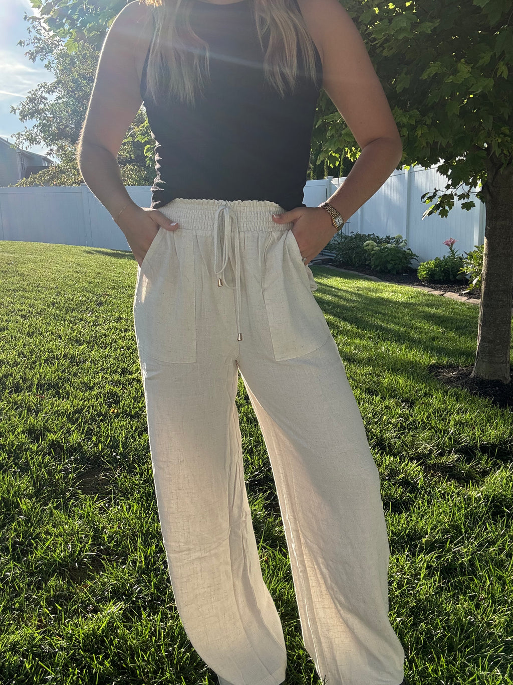 Linen Smock Pants