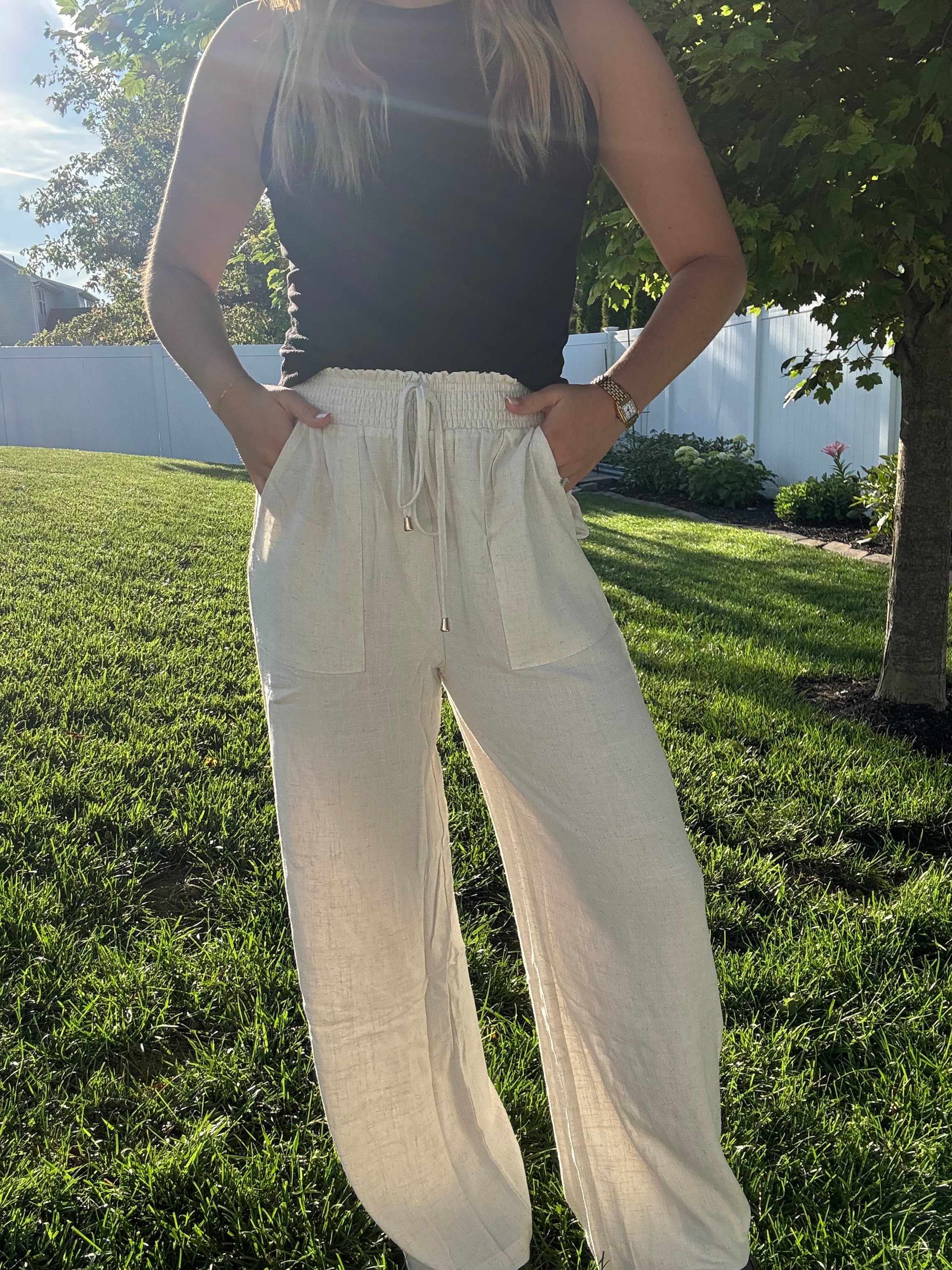 Linen Smock Pants