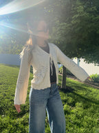 Flared Sleeve Knitted Cardigan