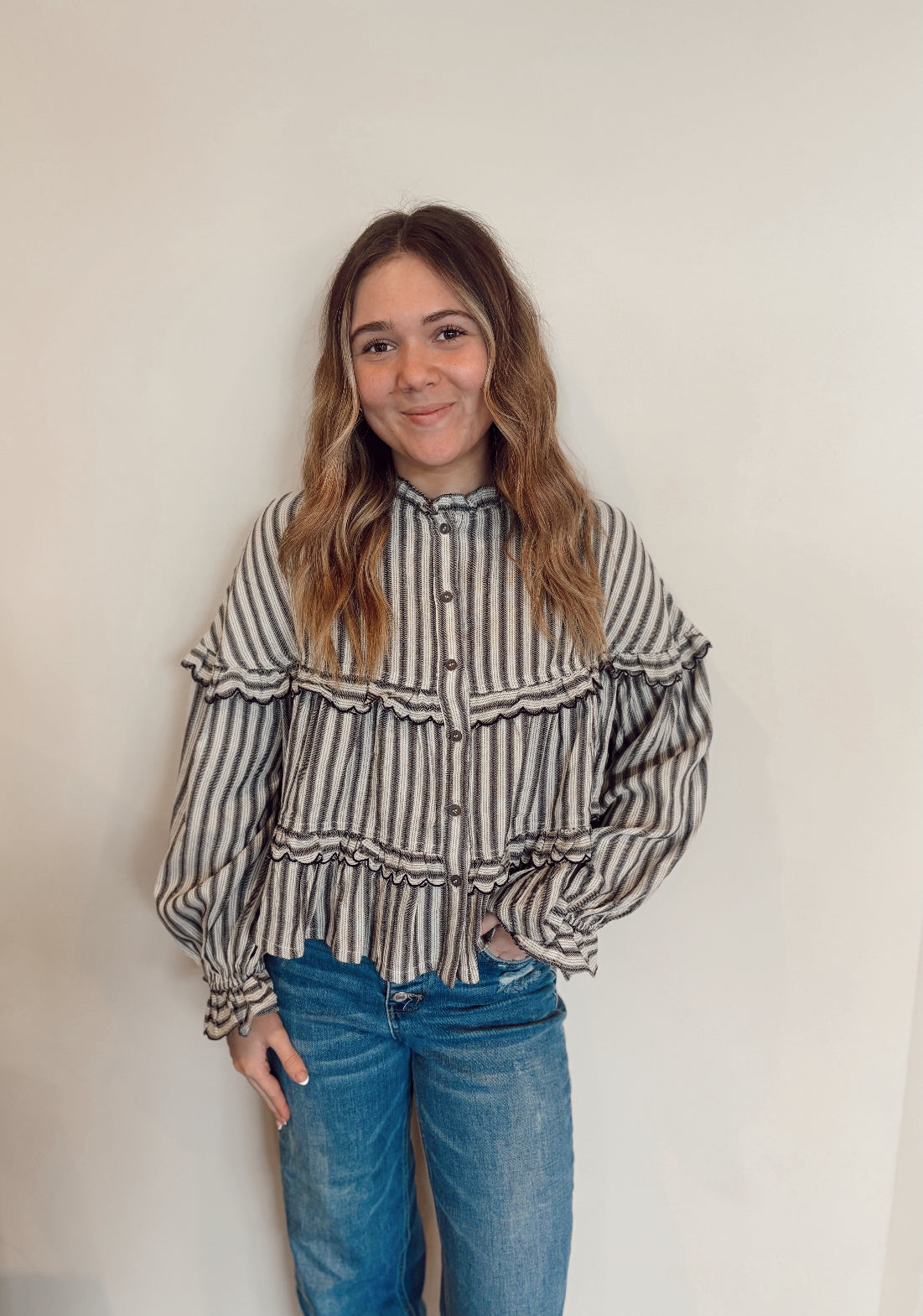 Stripe Reversible Flowy Boho Top